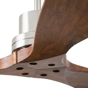 Ventilator de tavan FARO 33370DC LANTAU maro/crom mat d. 132 cm + telecomandă