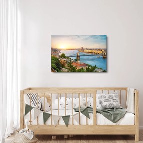 Tablou cu orașul Budapesta și râu (90x60 cm)