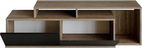 Comoda TV Nexera, negru/nuc, PAL melaminat, 150x35x43 cm