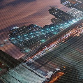 Tablou - New York, Manhattan (cu ceas) (90x30 cm)