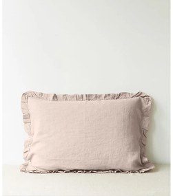 Față de pernă din in cu tiv plisat Linen Tales, 50 x 60 cm, maro deschis