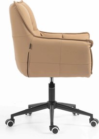HR560K Scaun Caramel Piele Ecologica Premium Soft cu Bază Neagră