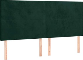 vidaXL Tăblie de pat verde închis 180x5x118/128 cm catifea