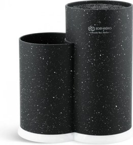 Suport pentru cutite si tacamuri Edenberg EB-5105B, 22x20 cm, Pana la 10 cutite, 2 compartimente, Usor de curatat, Acoperire moale, Negru