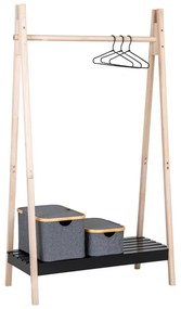 Suport de haine din lemn masiv negru pavlovnia Torino - House Nordic