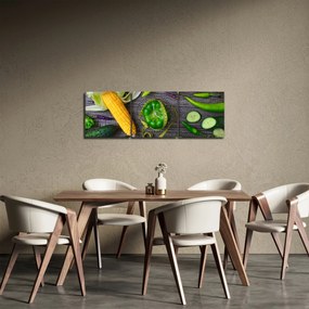 Tablou cu legume (cu ceas) (90x30 cm)