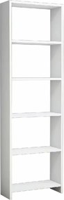 Biblioteca cu etajere carti, Homs Design, alb, 160 x 50 x 20 cm, PAL