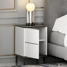 Măsuță de noptieră Imaj White Marble
