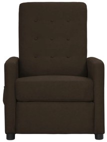 338985 vidaXL Fotoliu rabatabil, maro închis, material textil
