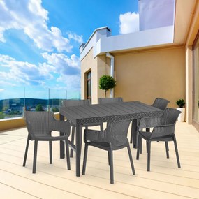 Set mobilier de grădină Evyon 6+1, grafit
