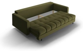 Canapea verde extensibilă, cu spațiu de depozitare 222 cm Bali – Cosmopolitan Design