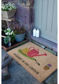 Covoraș de intrare din fibre de nucă de cocos 40x60 cm Probably in the Garden – Artsy Doormats