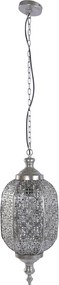 Lustră suspendată din metal, argintiu, 140 x 28 cm, „Loubressac”