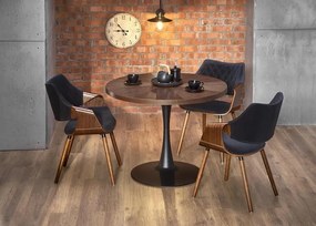 Set masa rotunda Carmelo ø100 cm + 3 scaune K396 nuc/negru