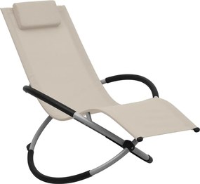 vidaXL Șezlong pentru copii, crem, oțel