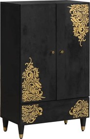 vidaXL Bufet cu sertar Negru 60 x 33 x 100 cm Lemn de mango solid