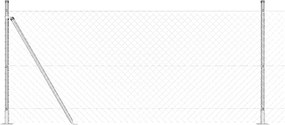 vidaXL Stâlp de gard. Argintiu 25 x 0,8 m (plasă 40 x 40 mm) Oțel