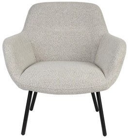 Fotoliu alb cu tapițerie din țesătură bouclé Dude – White Label