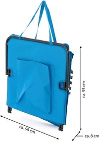 Saltea de plajă reglabilă cu spătar, albastră, 2 bucăți