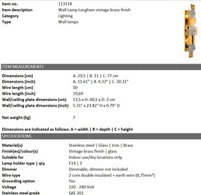 Aplica perete design LUX Langham 113134 HZ