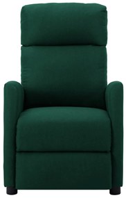 289702 vidaXL Fotoliu rabatabil, verde închis, material textil