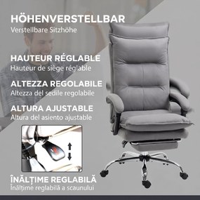Vinsetto Scaun de birou cu masaj și încălzire, înălțime ajustabilă, spătar reclinabil, 66x74x121,5cm, gri | Aosom Romania