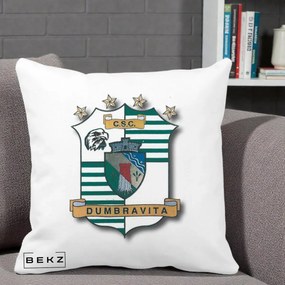 Perna Personalizata CSC Dumbravita Fotbal, 40x40 cm, Alba Mata, Husa Detasabila, Perna Inclusa, BEKZ®