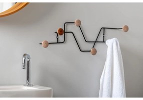 Cuier de perete negru din metal Zig Zag – PT LIVING