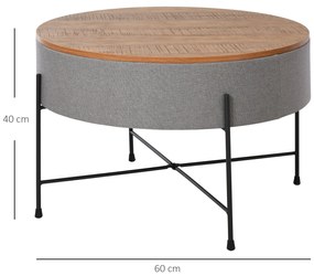 HOMCOM masuta cafea, rotunda, stil industrial, Ф60 x 40cm | AOSOM RO
