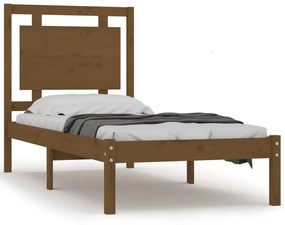 3105523 vidaXL Cadru de pat, maro miere, 90x200 cm, lemn masiv
