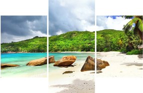 Tablou - Seychelles, plaja Takamaka (90x60 cm)