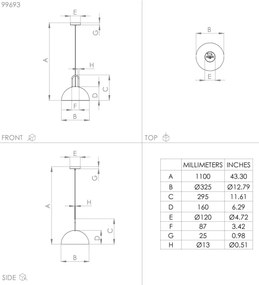 Lustră pe cablu CALMANERA 1xE27/40W/230V neagră Eglo 99693