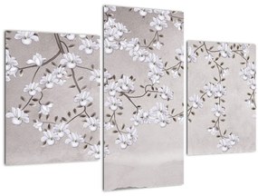 Tablou - Flori într-un peisaj gri (90x60 cm)