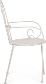 Scaun de grădină bej din metal Etienne – Bizzotto