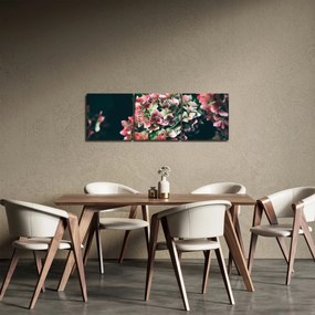 Tablou - Hortensie (cu ceas) (90x30 cm)