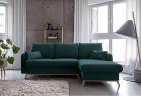 Colțar extensibil cu șezlong pe partea dreaptă Miuform Scandic Lagom, turcoaz