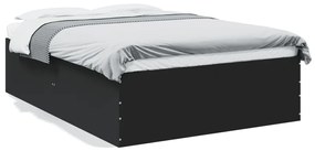 3280931 vidaXL Cadru de pat, negru, 120x200 cm, lemn prelucrat