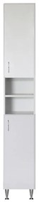 Dulap înalt Bianca Plus 30 cu 2 uși, deschis, alb lucios, universal