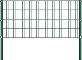 vidaXL Panou de gard cu stâlpi din fier, verde, 176,5x80 cm