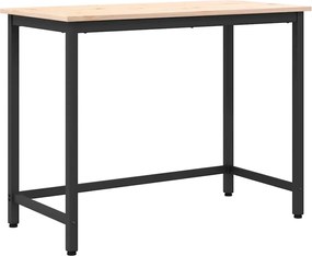 vidaXL masă natural 100 x 50 x 77 cm Lemn ingineresc și oțel