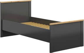 Cadru pat HESEN 90x200, gri grafit/stejar artisan, PAL