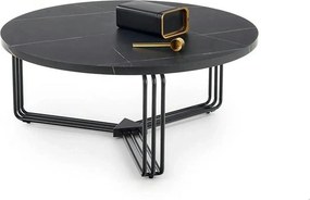Masuta cafea ANTICA, negru cu efect de marmura/negru, 80x80x36 cm