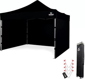 Cort de petrecere premium 3x3 m din aluminiu | Rezistență maximă - cu 3 pereți - Negru