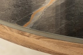 Masa ovala, Ceramica Gri, Furnir Nuc, UNIQUE 200cm A-46380 VC