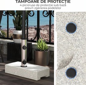 Outsunny Baza Umbrelă Gradină 25kg Granit Oțel Inoxidabil pentru Stâlpi Ø32-48mm | Aosom Romania