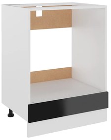 802503 vidaXL Dulap pentru cuptor, negru extralucios, 60 x 46 x 81,5 cm, PAL