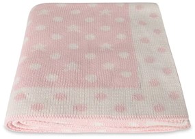 Pătură din bumbac pentru copii Homemania Decor Baby Baby Dots, 90 x 90 cm, roz