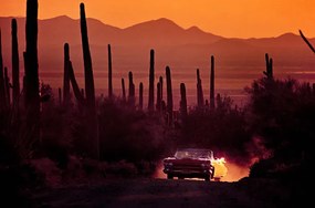 Ilustrație Cowboy Cadillac in Desert by Kevin Cruff