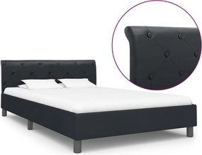 vidaXL Cadru de pat, negru, 120 x 200 cm, piele ecologică