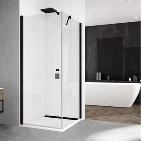 Usa de nisa pivotanta negru mat Sanswiss Solino SOL1 90x200 cm